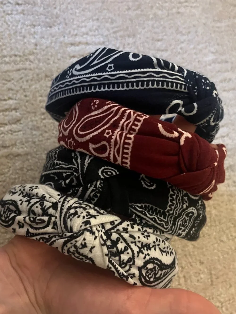 Top Knot Paisley Bandana Headbands Set of 4